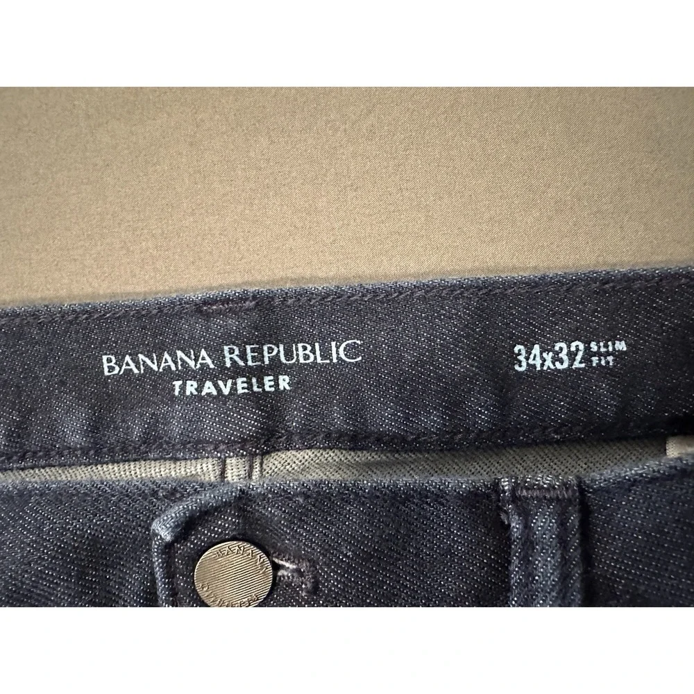 Banana‎ Republic Traveler Slim Fit Jeans Mens 34x32 Dark Wash Denim Pants